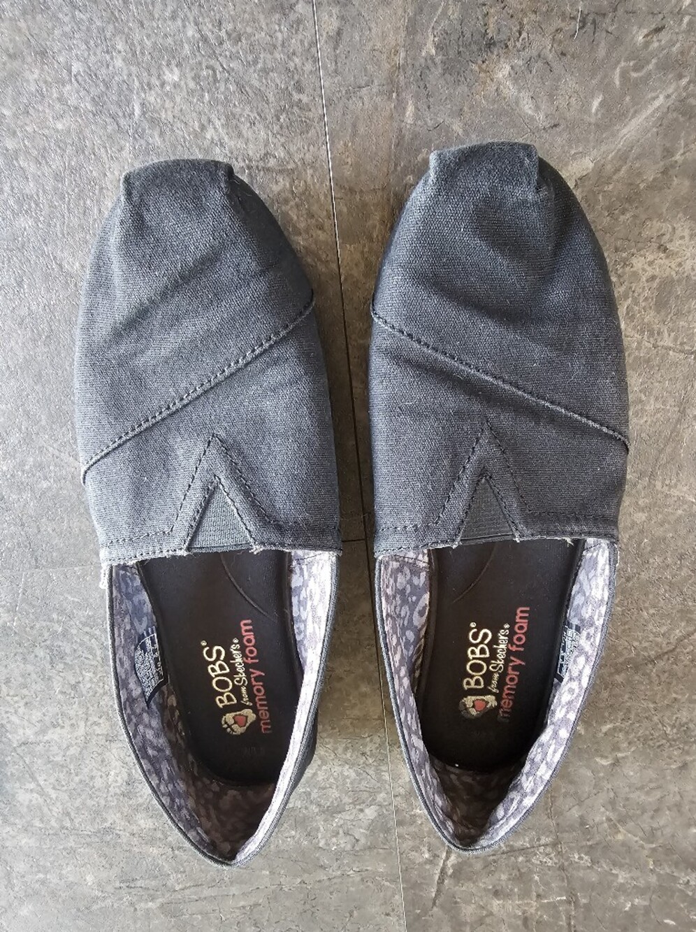BOBS from Skechers Women's Black Canvas Slip-On Flats